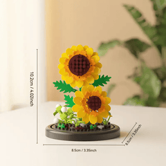 Mixed Plastic Flower Building Blocks DIY Rose Sunflower Tulip Lily Peony Jasmine