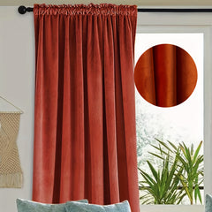 Burnt Orange Velvet Curtains Thermal Insulated Room Darkening