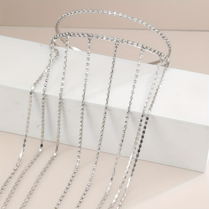 Long Tassel Rhinestone Hair Hoop Fairy Flash Head Hoop