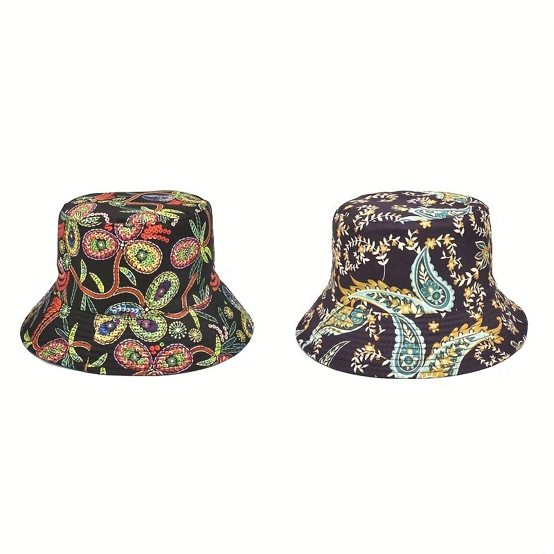Boho Paisley Bucket Hat Vintage Fisherman Cap Lightweight Basin Hats
