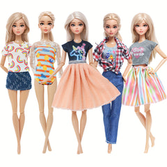 5 Sets Doll Clothes, Variety of Outfits for Dolls, Great for Gifts and Holidays