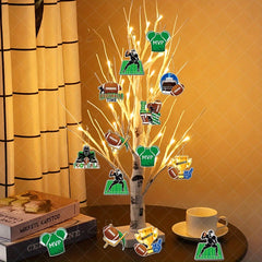 8pcs American Football Rugby Ornaments with Twine for Home Party Decor