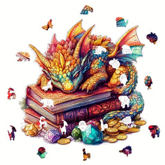 Dragon Wooden Puzzle Challenging Animal Shapes Stress Relief Brain Teaser