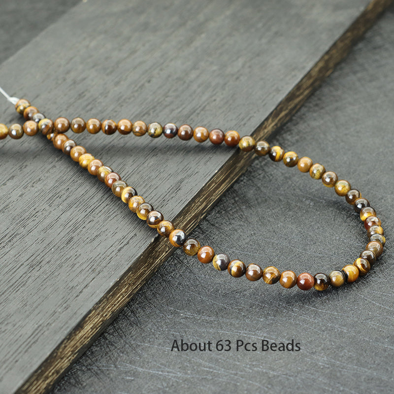 Natural Tiger Eye Stone Beads Smooth Brown for Jewelry Making