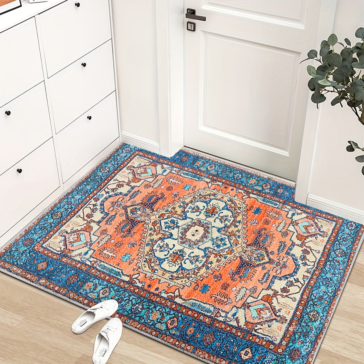 Boho Entryway Rug Small Throw Kitchen Area Rugs For Bedroom Non Slip Low Pile
