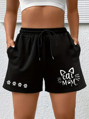 Women's Graphic Print High Rise Shorts With Pockets