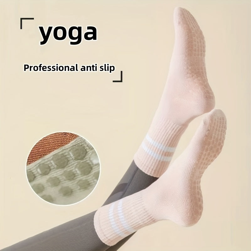 Non-slip Yoga Socks Mid-calf Cotton Fitness Dance Sports Socks