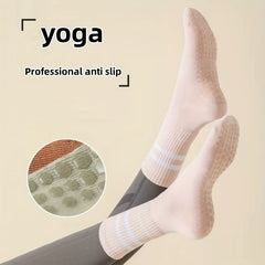 Non-slip Yoga Socks Mid-calf Cotton Fitness Dance Sports Socks