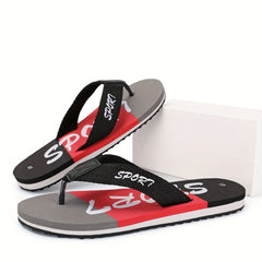 Men's Striped Flip Flops Lightweight Comfortable Sandals