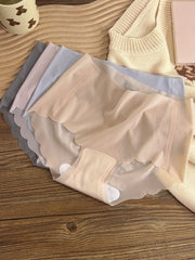 5pcs Seamless Scallop Trim Briefs Women's Lingerie & Underwear