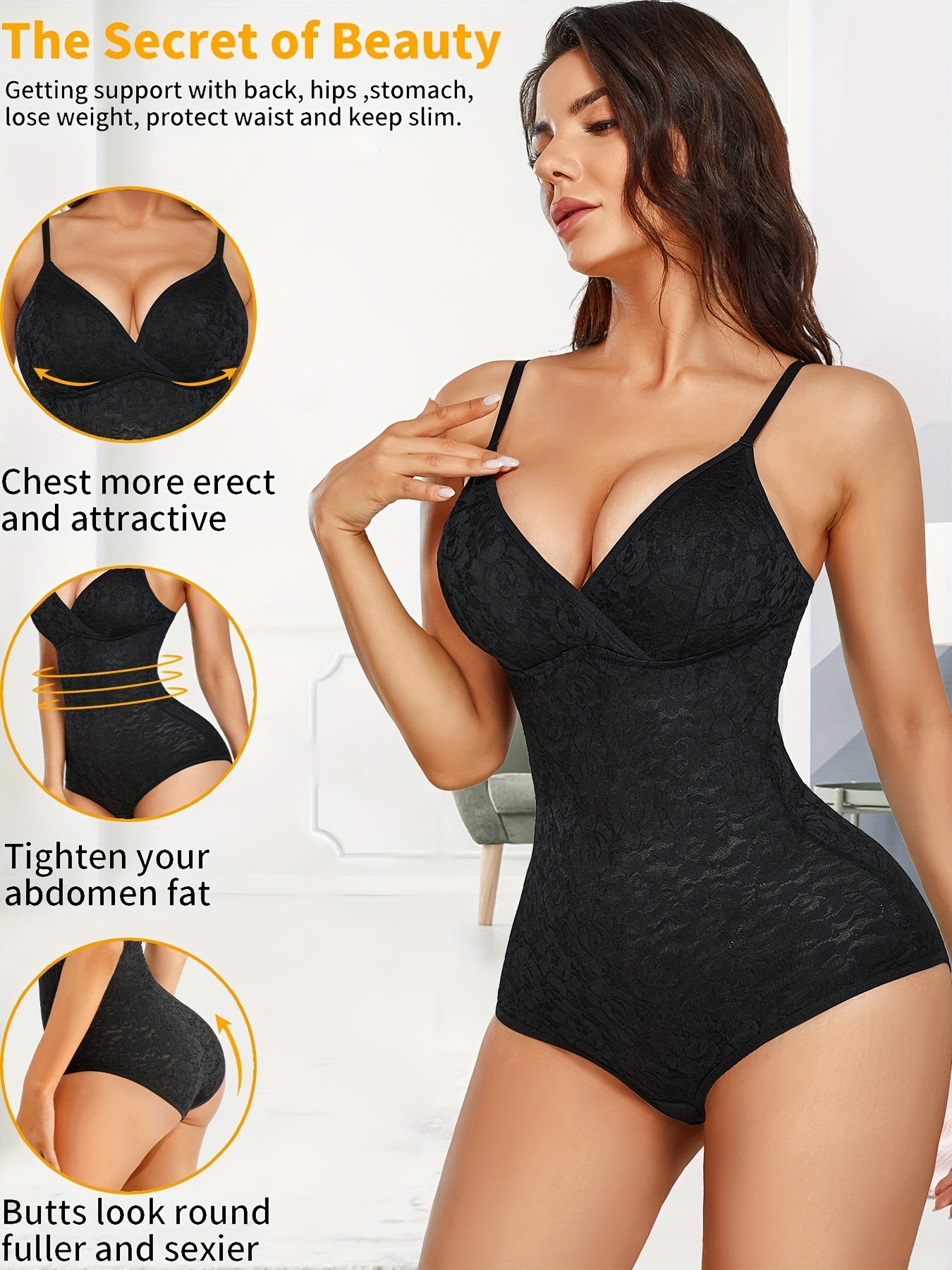 Jacquard Bodysuit Backless Slimmer Butt Lifting Body Shaper