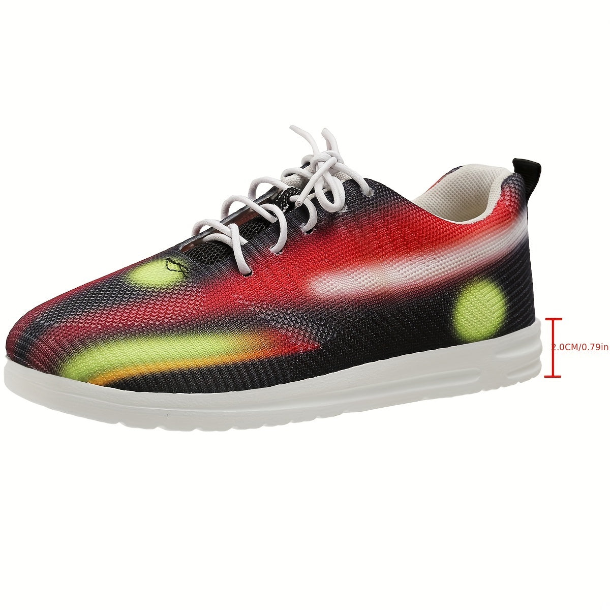 Women's Abstract Pattern Mesh Sneakers Lace Up Casual Slip On Trainers