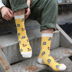 5 Pairs Women's Novelty Cartoon Pattern Crew Socks Multicolor Casual Breathable