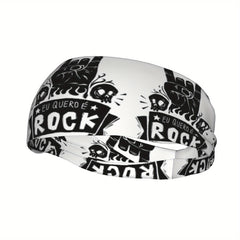 Rock 'n' Roll Sports Headband Sweat Wicking Polyester Yoga Gym Running
