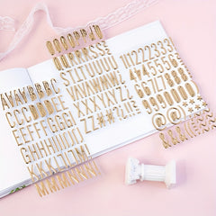 3D Golden Foil Letter & Number Stickers Self Adhesive Cut Outs DIY Crafts