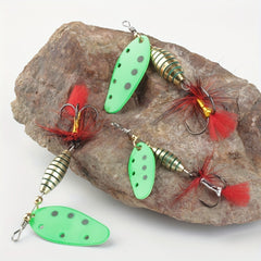 12g Spinnerbait w/ Feather Treble Hook & Metal Spoon Hard Lure for Fish