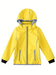 Girl's Soft Shell Hooded Jacket for Outdoor Adventures