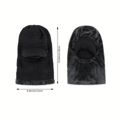Winter Knitted Balaclava Beanie Hat Warm Ski Mask Windproof Hood Fleece Headwear