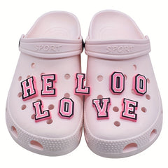 37pcs Pink Letter Shoe Charms For Sandals Christmas Birthday Gift Party Favors