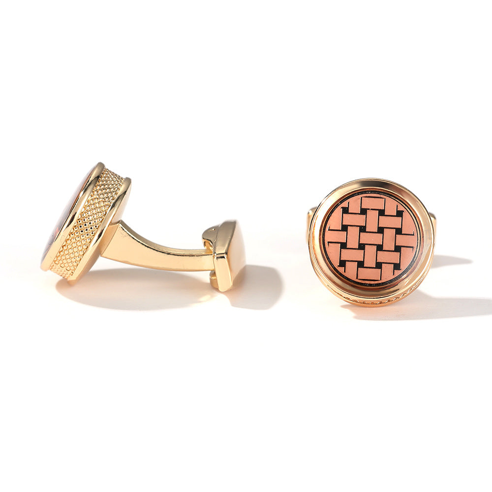 Men's Striped Shirt Cufflinks Set