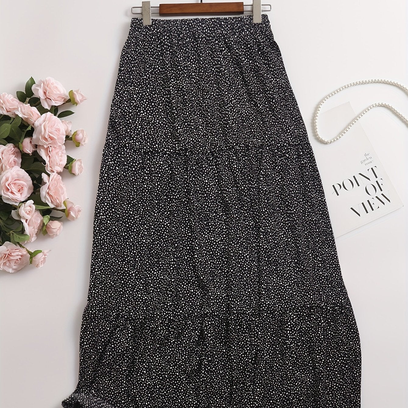 Paisley Print High Rise A-line Maxi Skirt