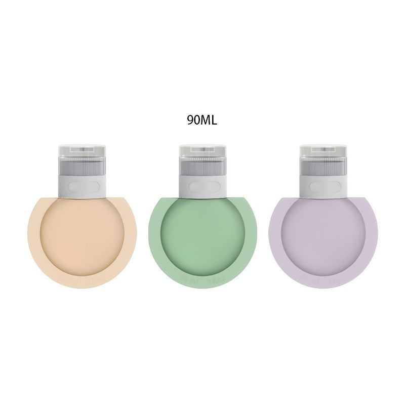 3pcs Silicone Travel Bottles Toiletries 60 90ml Leak Proof Refillable