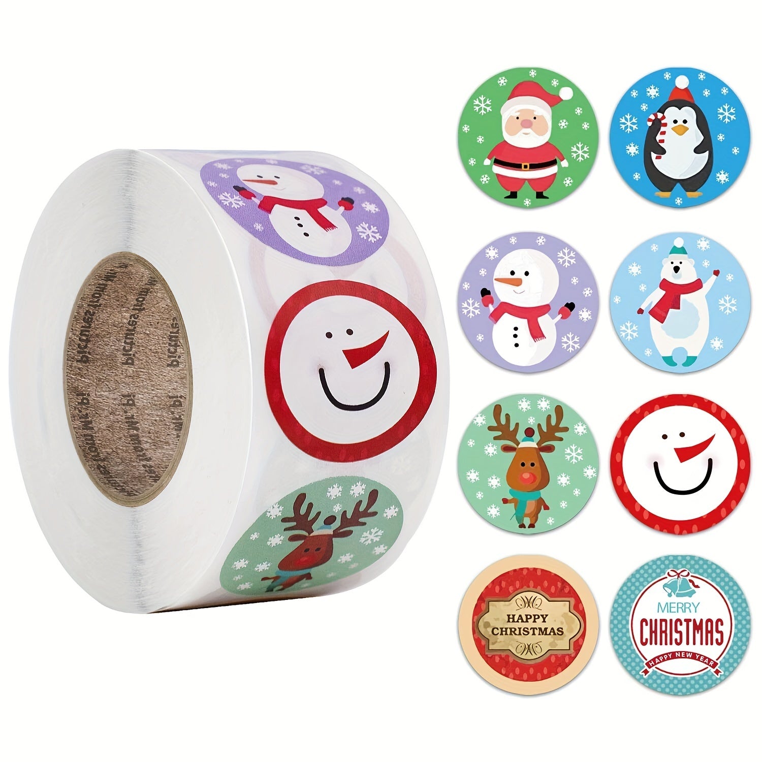 500pcs Christmas Snowman Reward Stickers Self-adhesive Toys Label