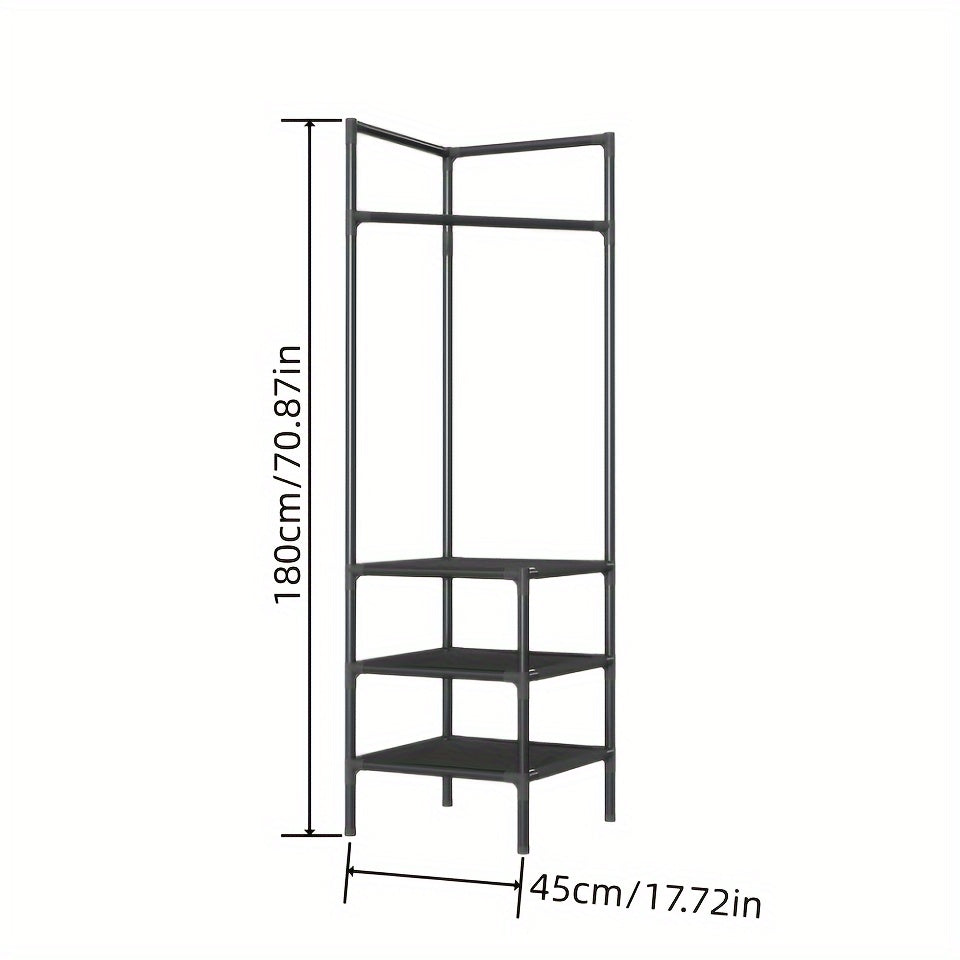 1pc Wall Corner Coat Rack Household Organizer