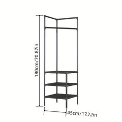 1pc Wall Corner Coat Rack Household Organizer