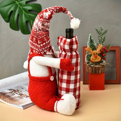 Christmas Faceless Doll Wine Bottle Sleeve Decoration