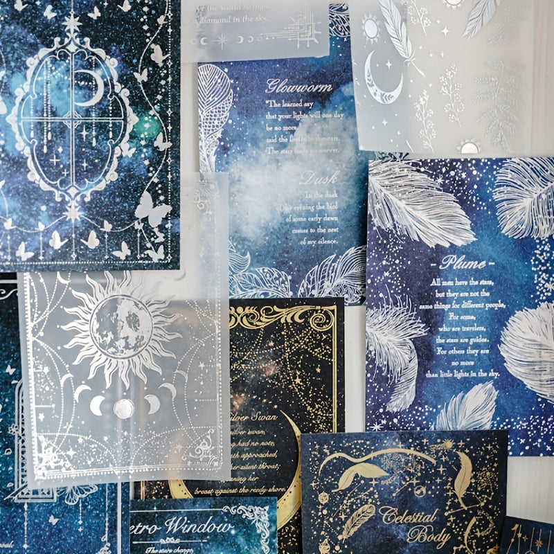 15pcs Paper Moon And Stars Decor DIY Art Supplies