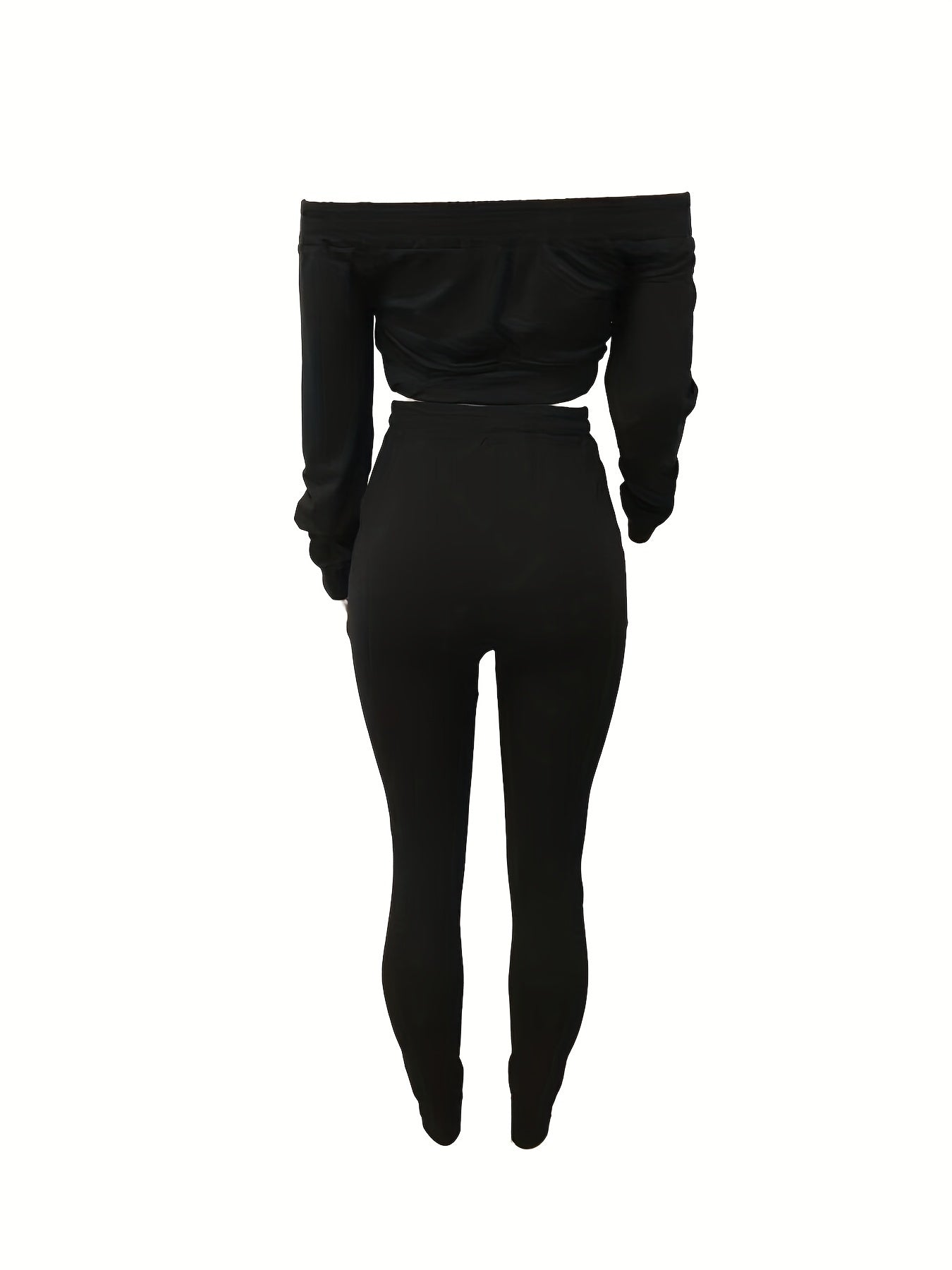 Off Shoulder Crop Top & Drawstring Pants Set
