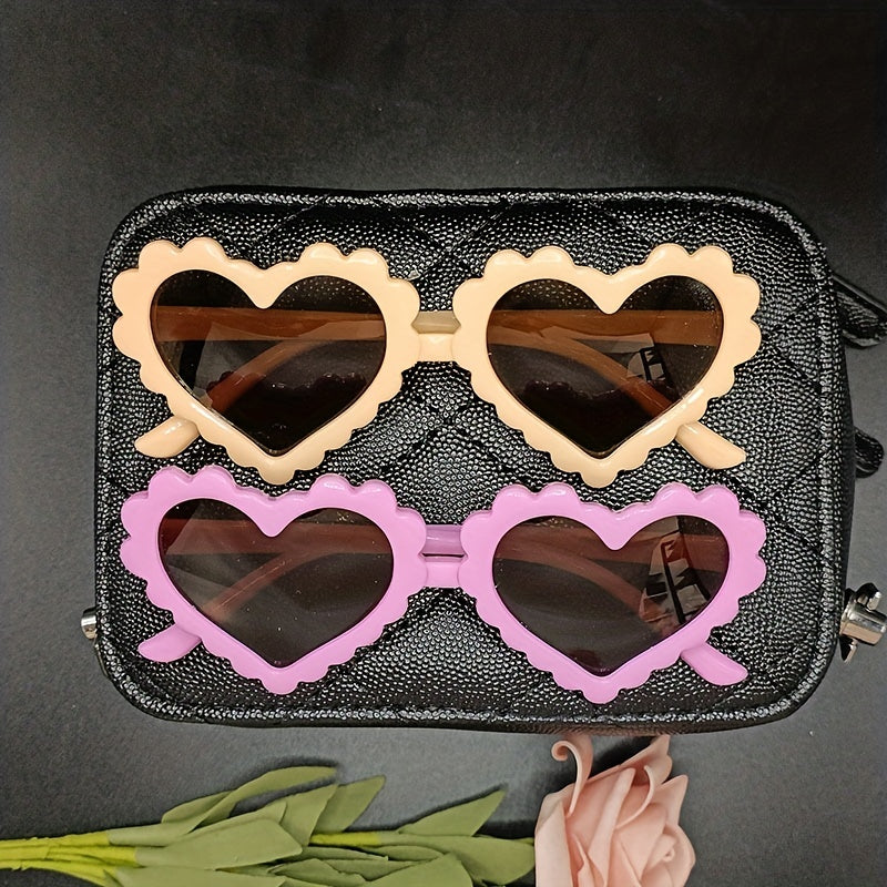 Heart Frame Sunglasses for Kids UV Protection Outdoor Travel Party Gift