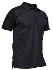 Sun Block Solid Golf Shirt Men's V Neck Pullover T Shirt Short Sleeve