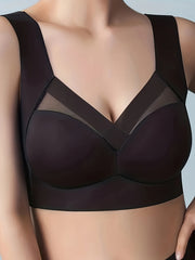 3pcs Mesh Wireless Bras Full Coverage Comfy & Breathable Women's Lingerie