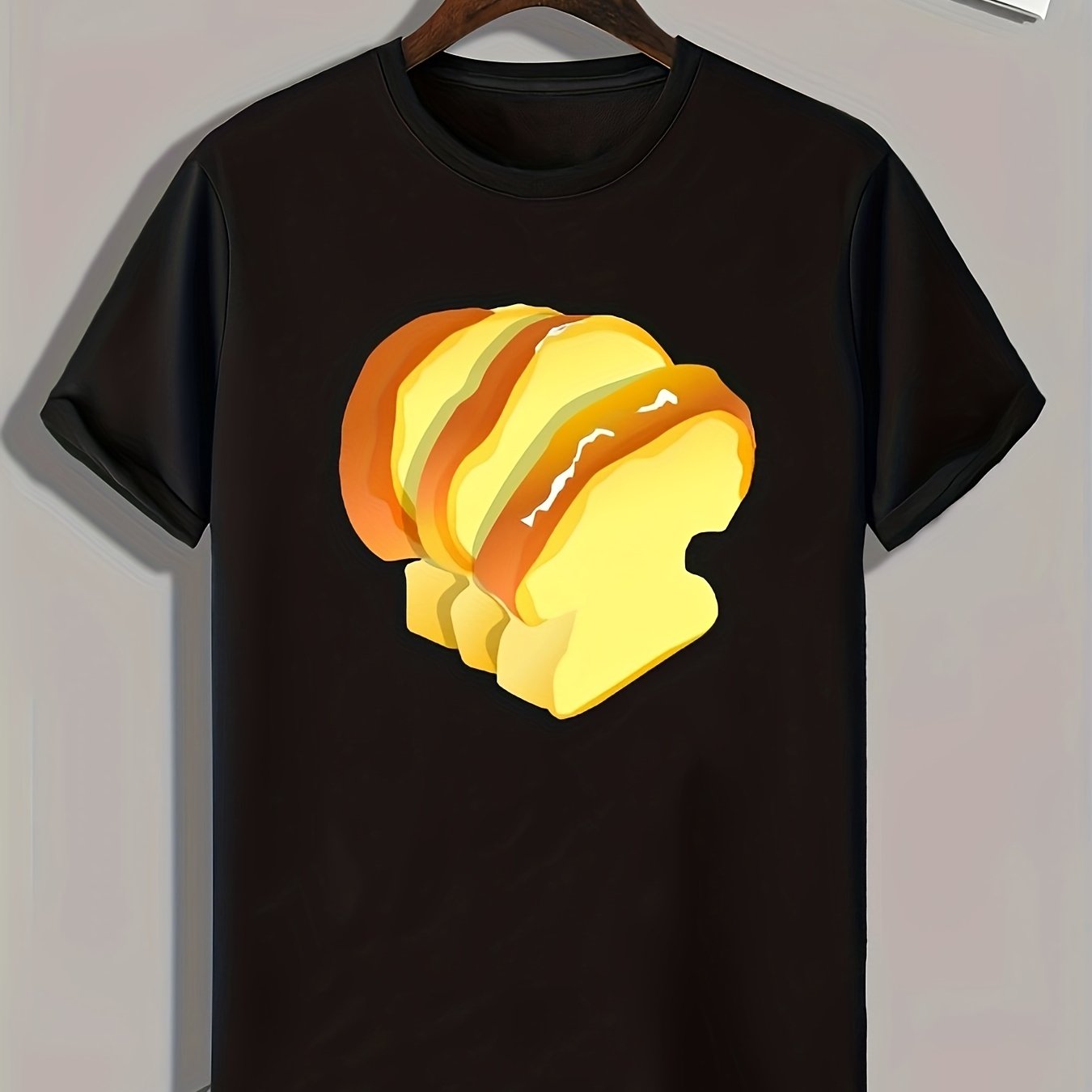 Toast Print Men's Graphic T-shirt for Summer