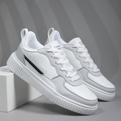 Men's Lace-Up Sneakers PU Leather Upper Skate Shoes