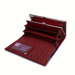 Crocodile Pattern Leather Wallet Double Fold Snap Zip Pocket