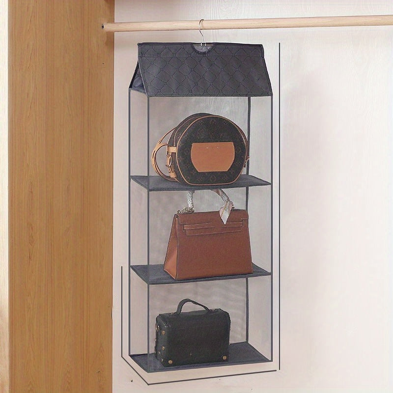 4-Layer Hanging Purse Organizer Closet Wardrobe Space Saving Bag