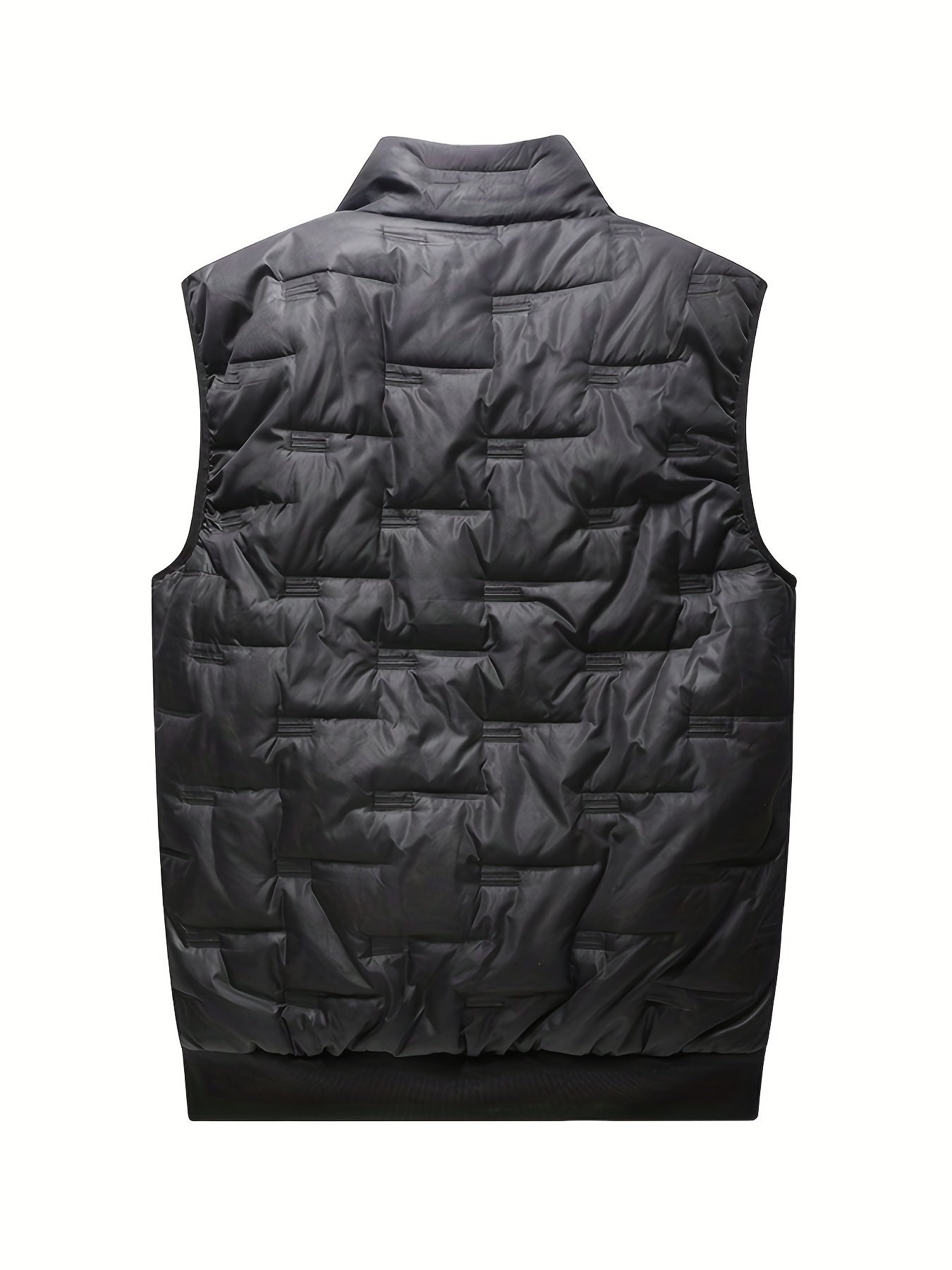 Men's Casual Zipper Pockets Stand Collar Zip Up Vest