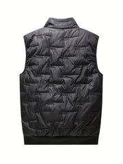 Men's Casual Zipper Pockets Stand Collar Zip Up Vest