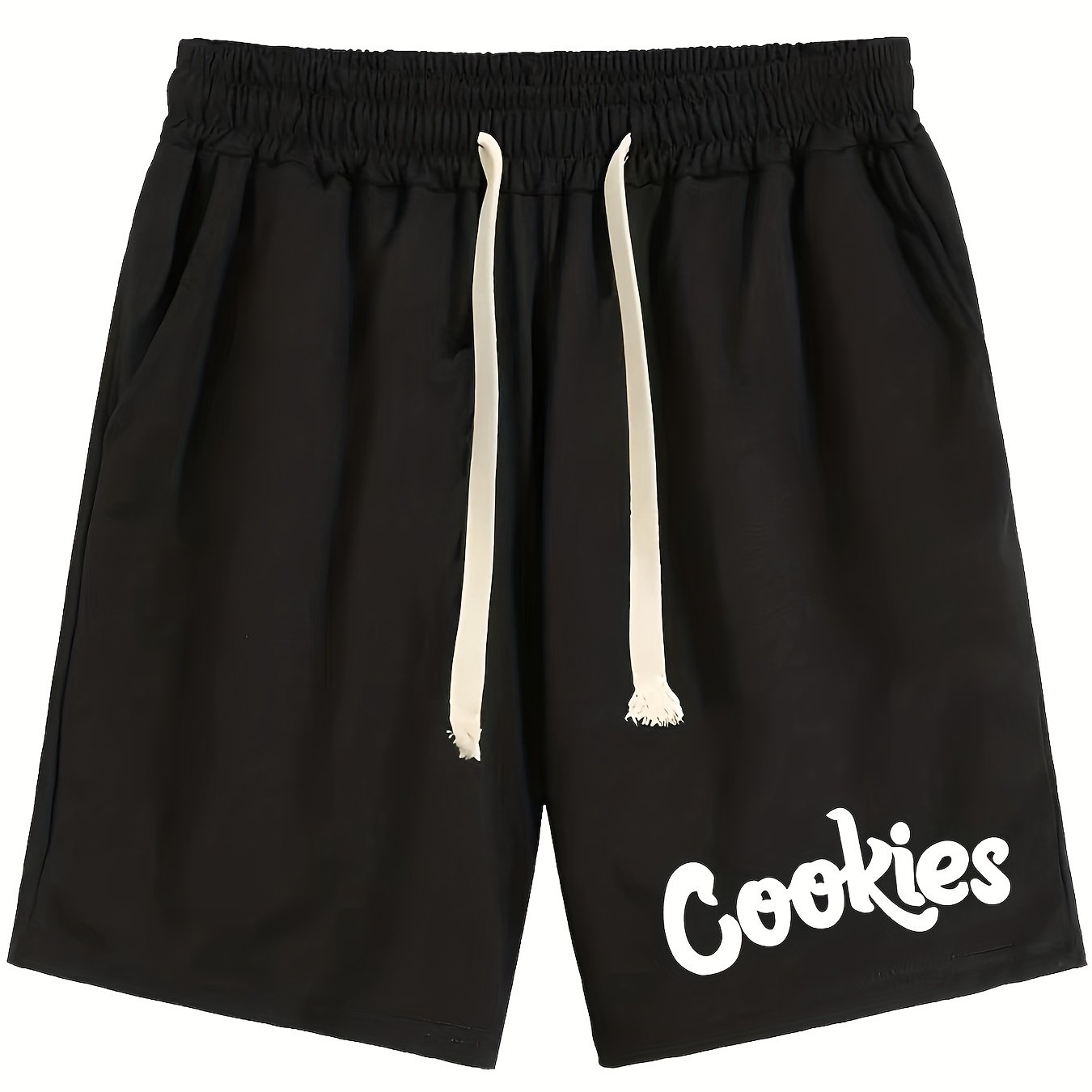 Cookies Letter Print Casual Drawstring Shorts Men's Summer Clothes
