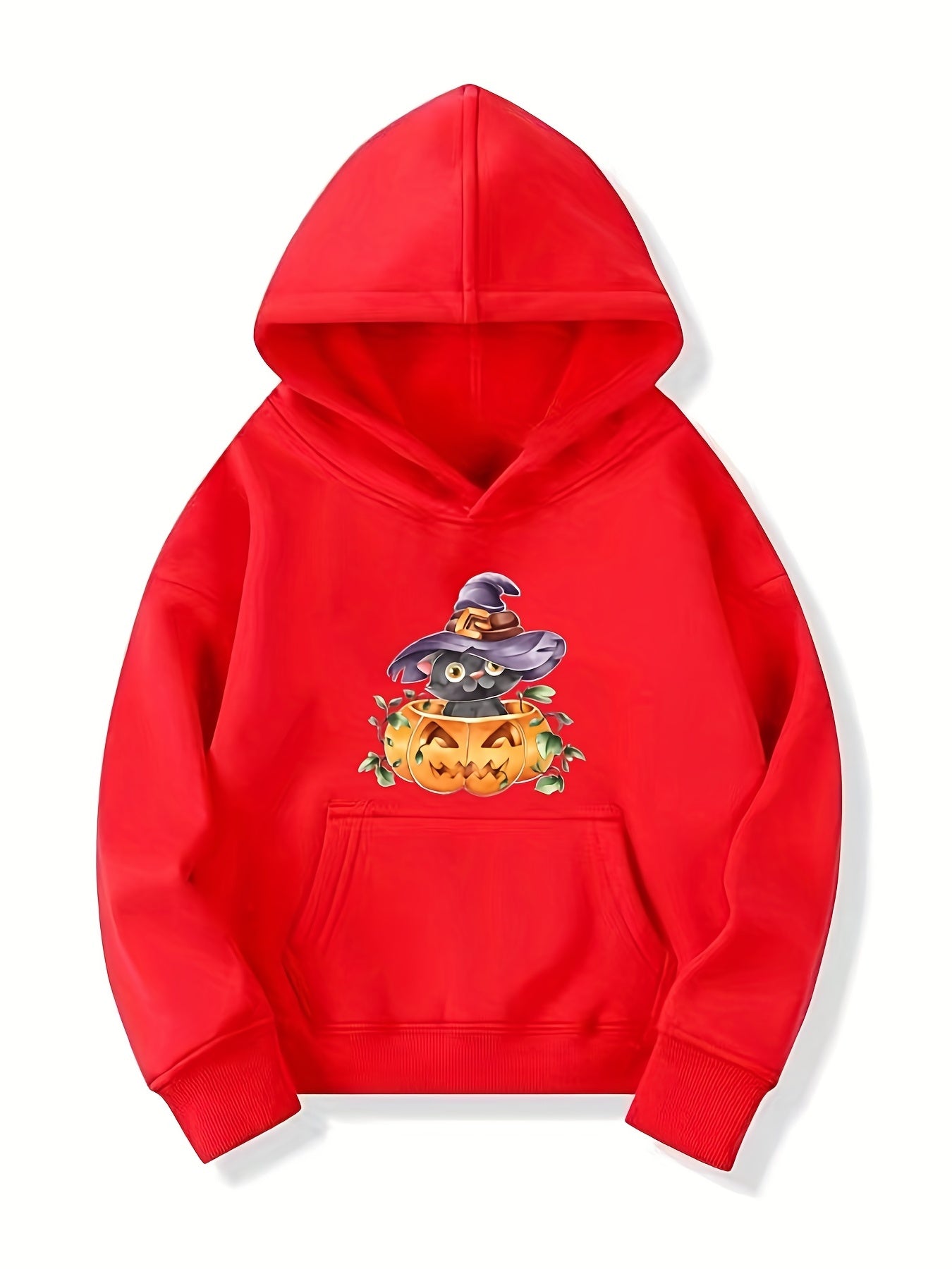 Kitty Witch Pattern Smart Hoodie For Girls