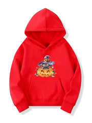 Kitty Witch Pattern Smart Hoodie For Girls