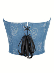 Floral Print Corset Bustier Slimming Body Shaper Women's Lingerie