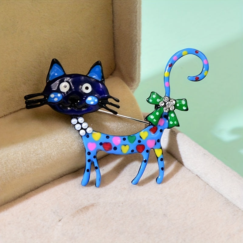 Dripping Cat Brooch Enamel Pin for Girls