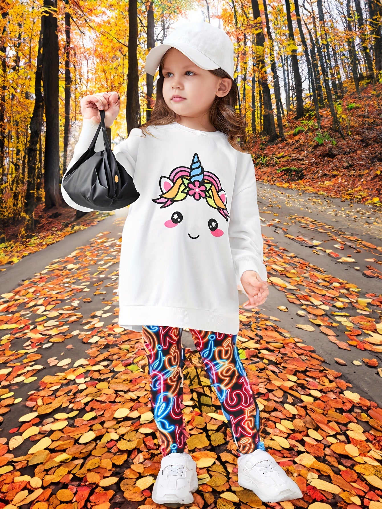 Girl's Unicorn Long Sweatshirt & Leggings Set