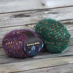 Colorful Alpaca Wool Blend Hand Braided Yarn