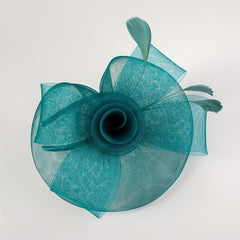 Green Flower Feather Fascinator For Tea Party Derby Hat