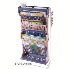 Floor Standing Book Shelf Storage Rack with Pen Holder